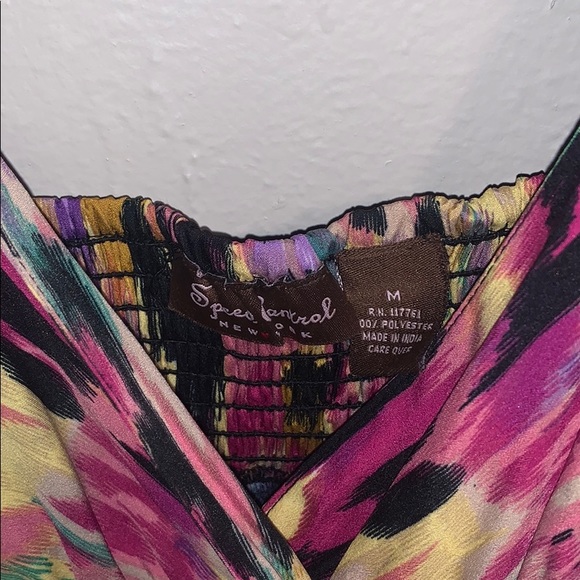 Speed Control NY Yellow/Purple Patterned Dress- M - Picture 3 of 3